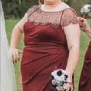 Maroon bridesmaid/prom dress